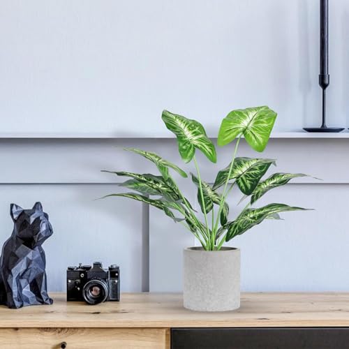 16-Inch Artificial Potted Plants, 2-Pack Faux Greenery for Desk Decor