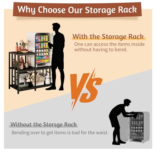 5-Tier Mini Fridge Stand and Microwave Rack with Storage Shelves