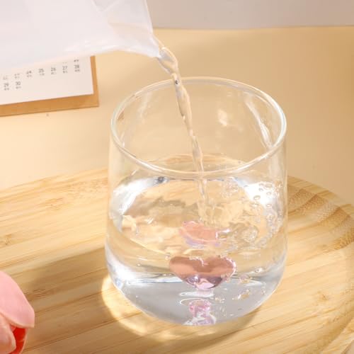 Heart-Shaped Glass Coffee Mug - Clear Borosilicate Drinking Cup for Cocktails