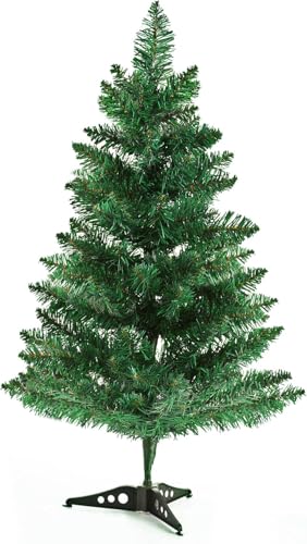 Gloreyan 2FT Green Artificial Christmas Tree Tabletop with Plastic Stand - Mini Xmas Pine