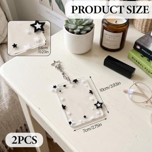 Clear Acrylic Photocard Holder Keychain - 2 Pack Hard Protective Case