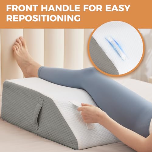 Memory Foam Leg Elevation Pillow for Swelling & Pain Relief - 23.6x16.8x8in