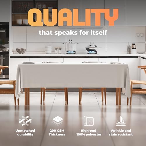 2-Pack Rectangular Polyester Tablecloths, 60x102 Inches for 6ft Tables
