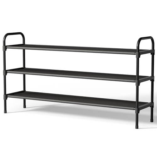 3-Tier Stackable Shoe Rack - 39-Inch Wide Entryway & Closet Organizer