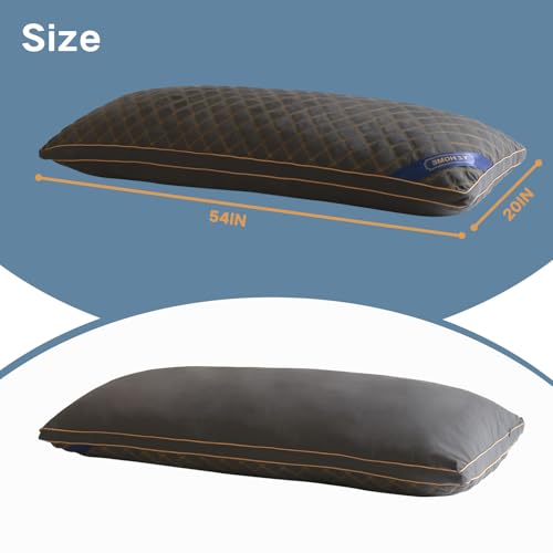Adjustable Memory Foam Body Pillow - Soft Support for Side Sleepers (20x54 Inch, Grey)