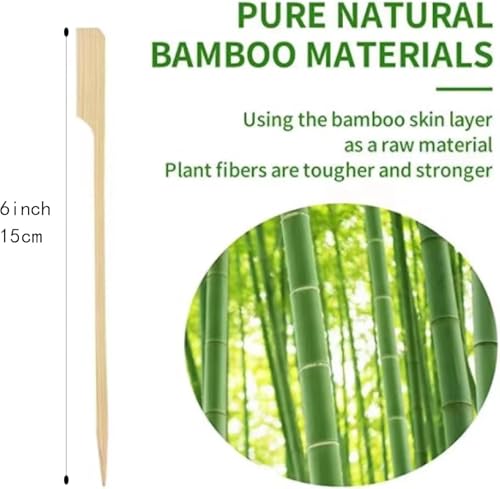 6 Inch Bamboo Cocktail Picks 1000PCS Flat Paddle Food Skewers for Appetizers & Party Use