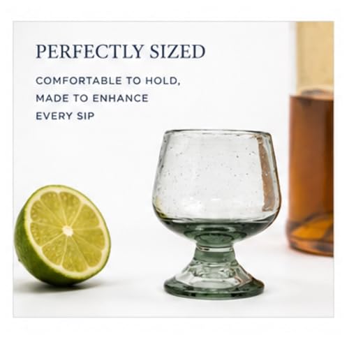 4oz Hand Blown Mexican Snifter Glass for Tequila, Mezcal, Whiskey & Cordials