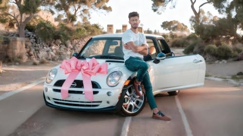 30-Inch Giant Pink Car Bow - Extra Large Pull Bow for New Car Gift Decor