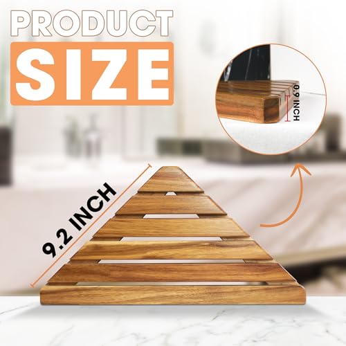 Wooden Corner Shower Shelf Set - Adhesive No-Drill Bathroom Storage