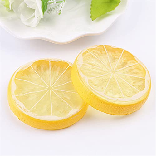 15 Pcs 2 Inch Yellow Artificial Lemon Peels for Decoration