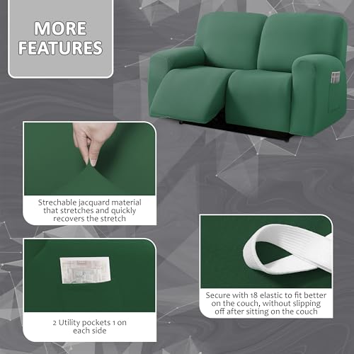 Jacquard Reclining Loveseat Slipcover - 6-Piece, Washable (48" - 65")