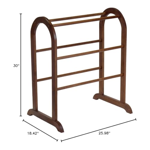 Oakestry Eleanor Quilt Rack - Antique Walnut Wooden Storage & Display Stand