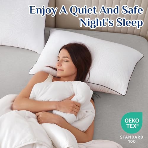 JOLLYVOGUE Standard Bed Pillows Set of 2 - Firm Down Alternative