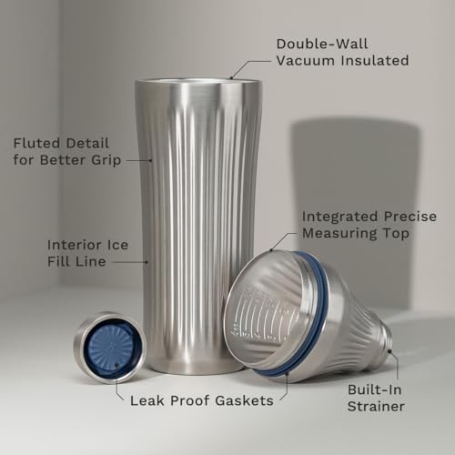 Elevated Craft Diamond Edition Hybrid Cocktail Shaker Set 28oz Stainless Steel