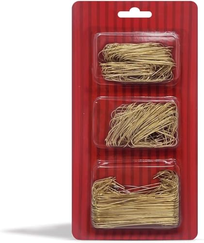 Gold Metal Ornament Hooks – 300 Pack for Christmas Tree & Decor