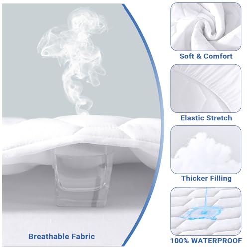 Queen Waterproof Mattress Protector - Soft Quilted Deep Pocket Cover