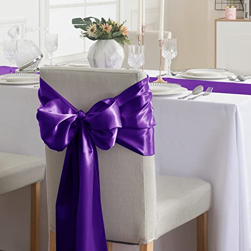 6-Pack Satin Table Runners 12 x 108 Inches for Weddings and Parties