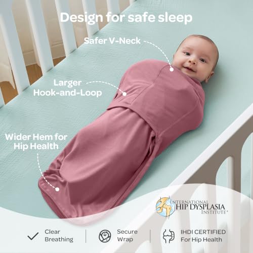 Momcozy Newborn Swaddle Sleep Sack (0-3 Months) - Quiet Fastener, 2-Pack