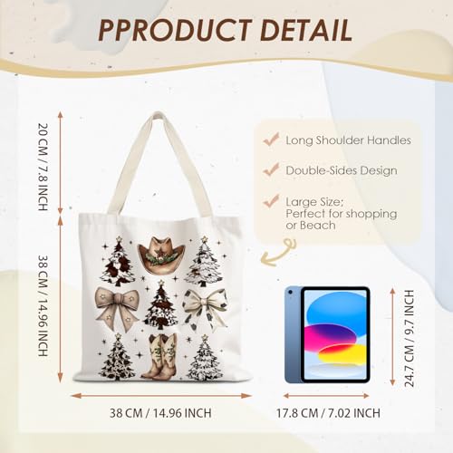 Santa Claus Christmas Tote Bag for Women – LUVADIAN Western Bow Gown Gift