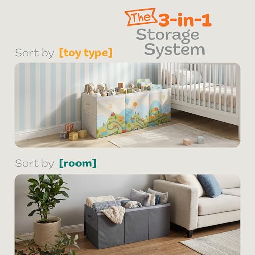 Extra Large Toy Storage Organizer with Lid - 37-Inch Collapsible Toy Chest