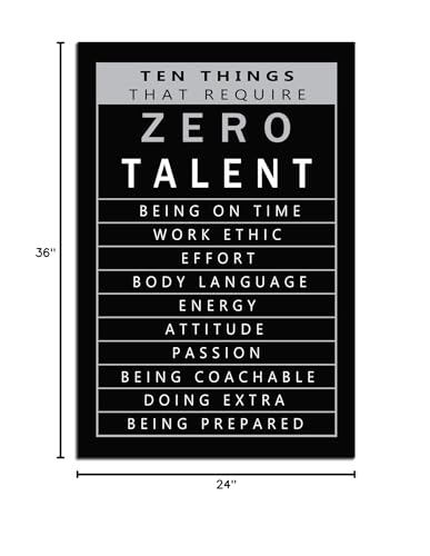 Ten Things That Require Zero Talent Motivational Posters Inspirational Wall Art Prints on Canvas Modern Home Decor Painting Artwork for Living Room Stretched and Framed Ready to Hang [24''W x 36''H]