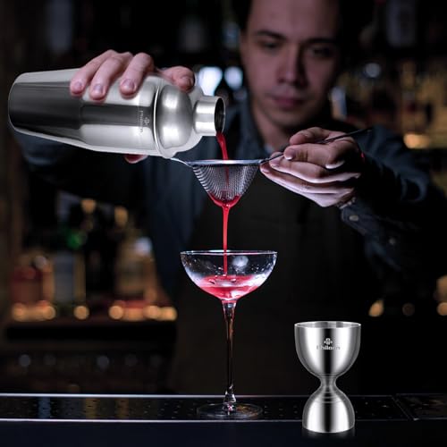 Philorn Silver Cocktail Jigger 2oz/1oz Bartending Measure Stainless Steel