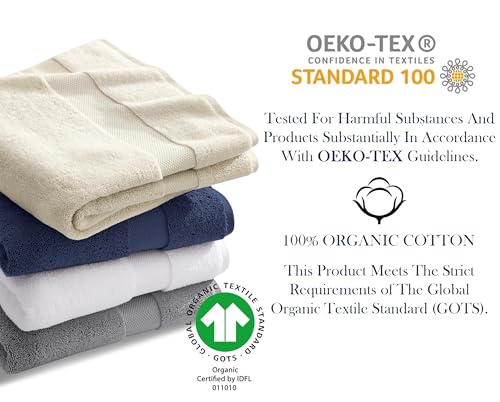 Organic Cotton Bath Sheets - 4 Piece Set, 650 GSM Plush & Absorbent