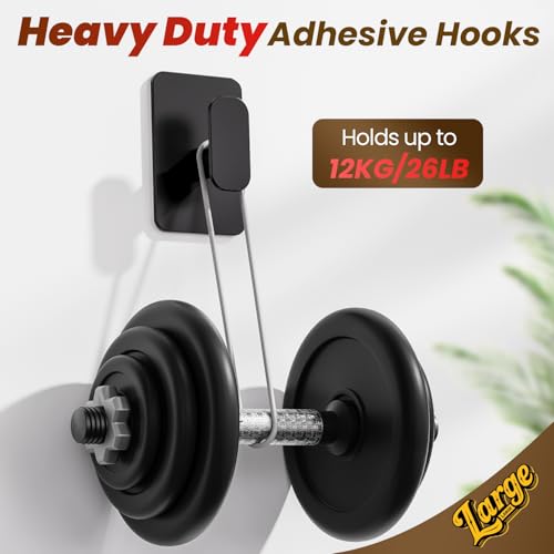 Heavy Duty Adhesive Wall Hooks - Stainless Steel Towel & Coat Hooks, 4 Pack