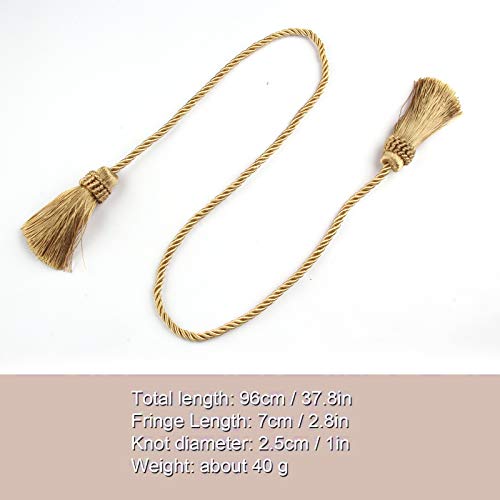 Handmade Tassel Curtain Tiebacks - Adjustable Woven Rope Holdbacks
