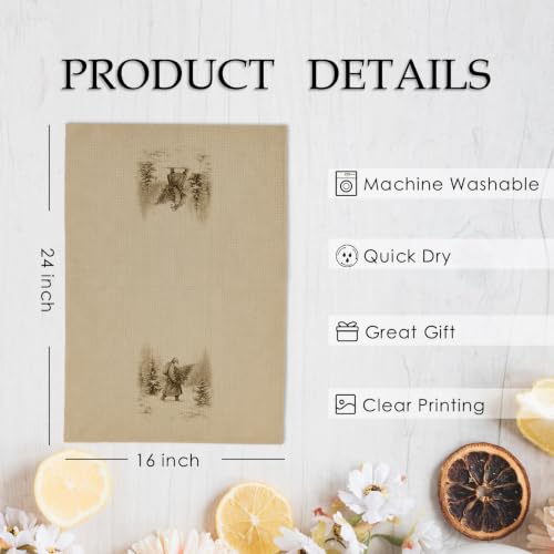 Farmhouse Christmas Vintage Santa Kitchen Towels – 24x16 Hand Towels by KFXHANGD
