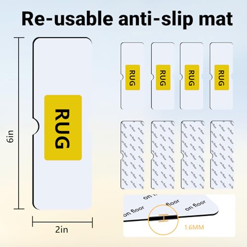 24-Pack Reusable Rug Grippers - Anti-Slip Rug Pads for Hardwood Floors