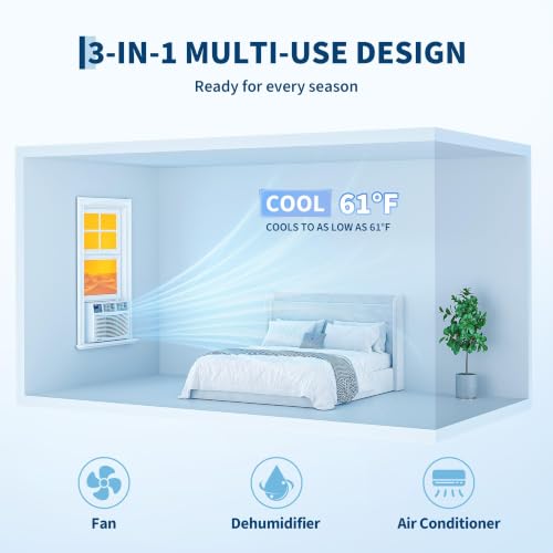 8000 BTU Window Air Conditioner for 350 Sq.Ft with Smart App Control
