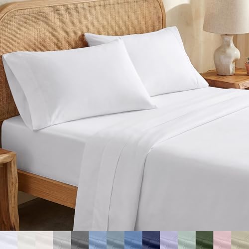 California Design Den 100% Organic Cotton Queen Sheet Set - Crisp Percale
