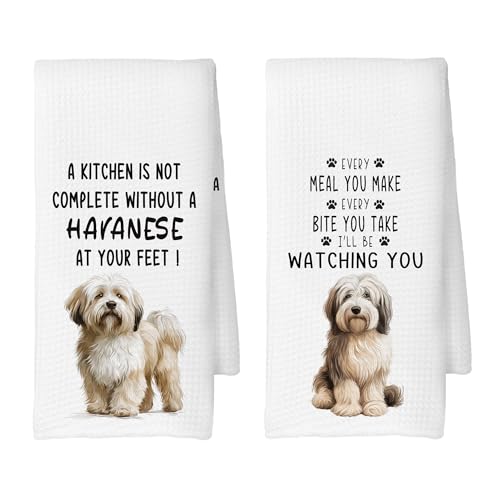 Havanese Kitchen Towels Set of 2, Dog Gifts for Women, Gifts, Lover
