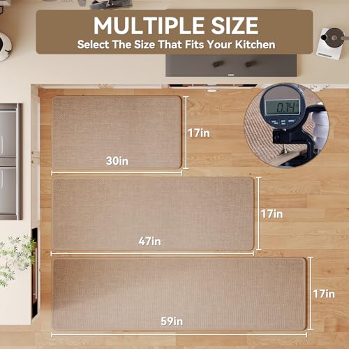 Non-Slip Kitchen Rug 17x30 Inch, Washable Absorbent Floor Mat for Sink
