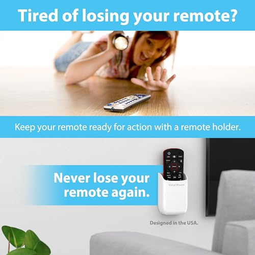 Wall Mount Remote Control Holder with Removable Adhesive - White