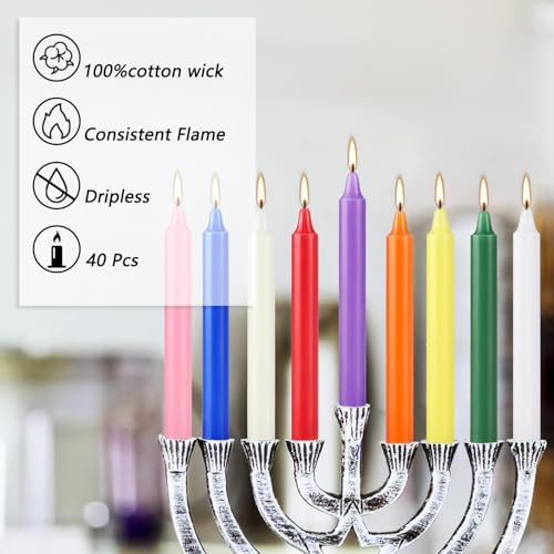 40-Pack Multi-Colored Spell Chime Taper Candles - 4 Inch (10 Colors)