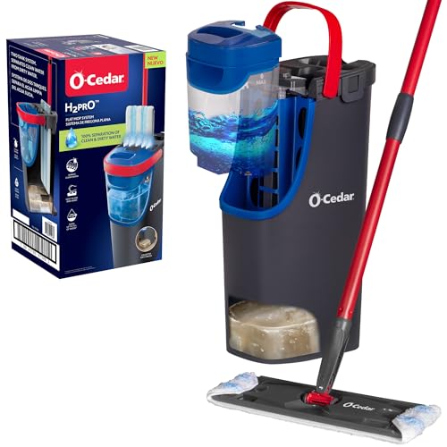 Dual Tank Flat Mop System with Washable Microfiber Pad for Hardwood & Tile