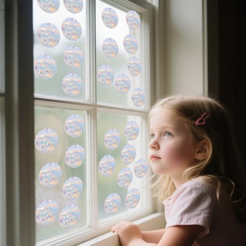90 Pcs Rainbow Window Decals - Bird Strike Prevention Stickers