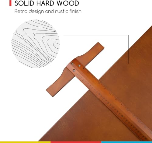 Extra-Large Wood Drafting Table, 42" x 30" Adjustable Art Drawing Desk