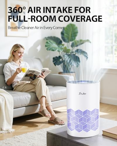 HEPA Air Purifier for Bedroom with 360° Airflow, 20dB Sleep Mode & Aroma Pad