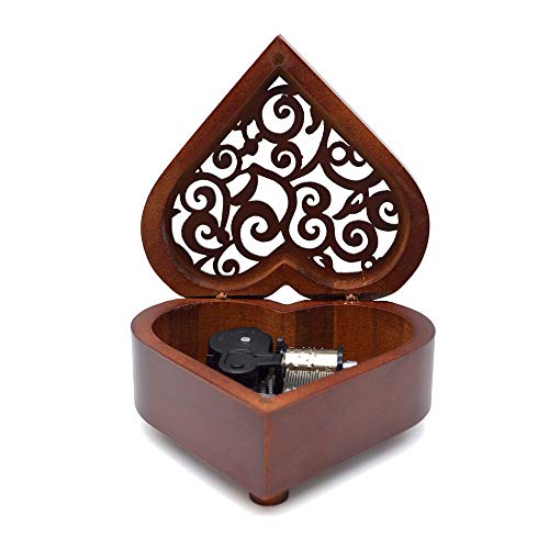 Heart-Shaped Wooden Music Box - Plays You Are My Sunshine