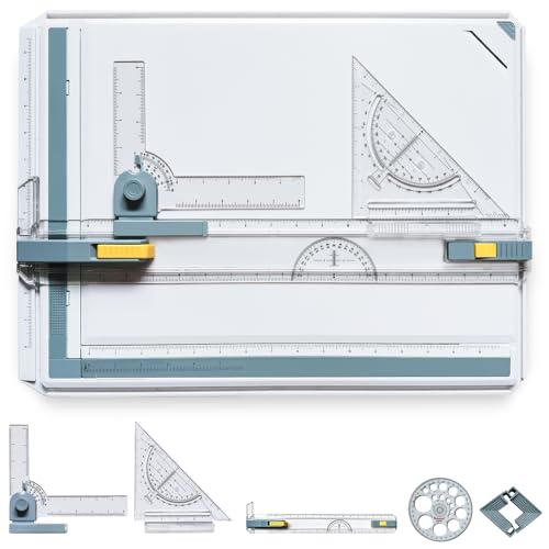 A3 Drafting Board with Parallel Motion Ruler and Adjustable Angle Stand