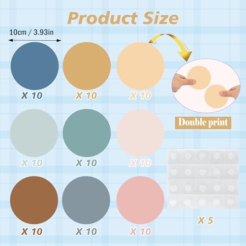 Round Boho Paper Cutouts 90 pcs for Bulletin Boards Classroom Decorations - Includes Glue Points