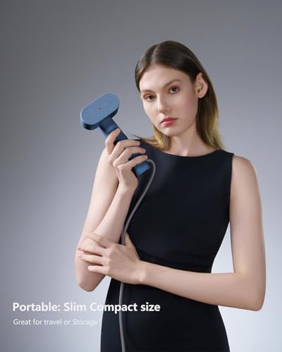 Smart Handheld Garment Steamer - Dual Voltage Travel Wrinkle Remover (Blue)