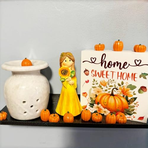 60Pcs Mini Resin Pumpkins for Fall Decor, Thanksgiving and Halloween Crafts