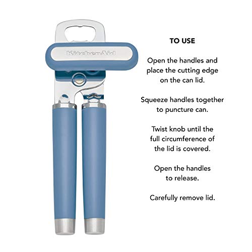 KitchenAid Gourmet Multifunction Can Opener/Bottle Opener, 8.36-Inch, Blue Velvet