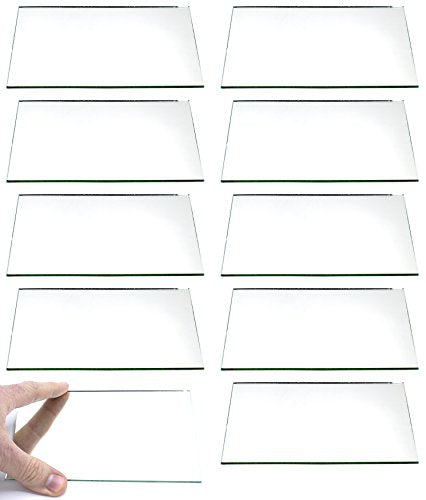 Rectangular Plano Glass Mirrors 6x4 Inch, 2mm Thick - 10 Pack