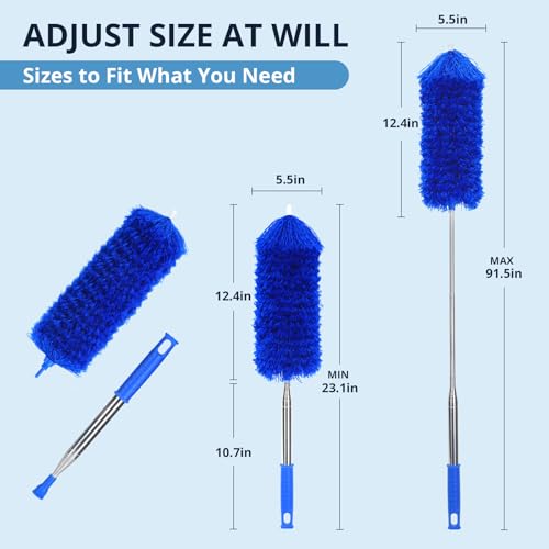 Extendable Microfiber Duster with Bendable Head for High Ceilings & Fans