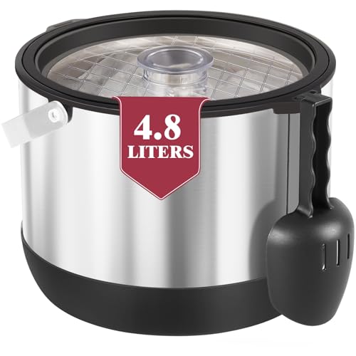 5QT Insulated Ice Bucket with Lid and Scoop for Parties (4.8L, Black)